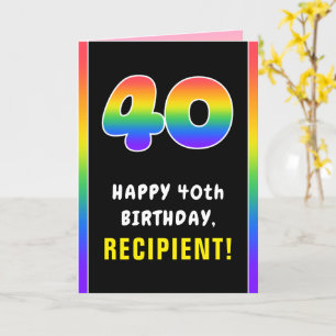 40e verjaardag: kleurrijke regenboog # 40, Naam va Kaart