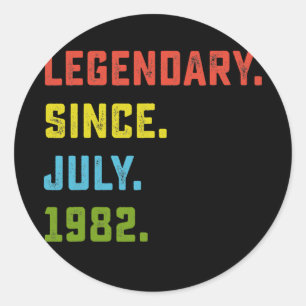40e verjaardag Legenda gift sinds juli 1982 40 Ronde Sticker