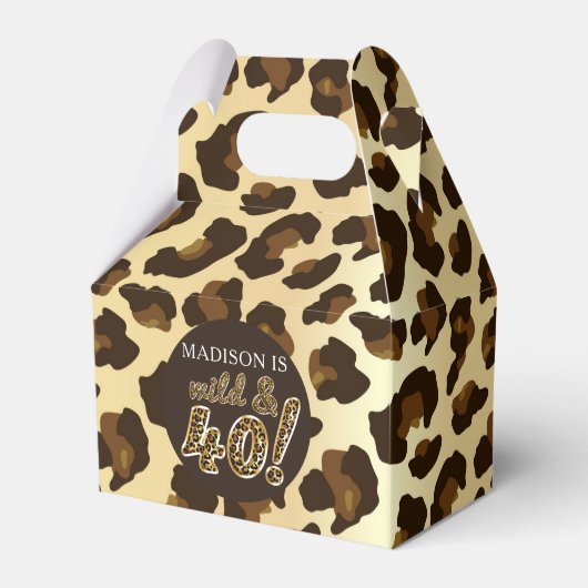 40e verjaardag Leopard Balloon Script Bedankdoosjes (Voorkant Zijde)