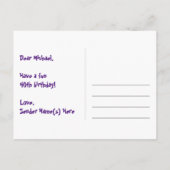 40e verjaardag – leuk vuurwerkpatroon + regenboog  briefkaart (Achterkant)