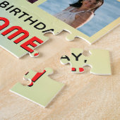 40e verjaardag: Leuke regenboog #, aangepaste naam Legpuzzel (Zijkant)