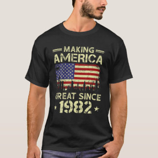 40e verjaardag maakt Amerikaanse vlag Grote S T-shirt