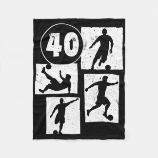 40e verjaardag man vrouw voetballer voetbal 40 fleece deken