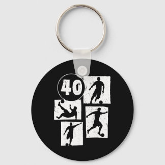 40e verjaardag man vrouw voetballer voetbal 40 sleutelhanger