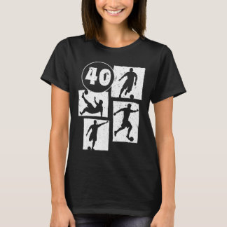 40e verjaardag man vrouw voetballer voetbal 40 t-shirt