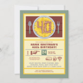 40e verjaardag Mannen Funny Bacon Eggs Thema Kaart (Voorkant)