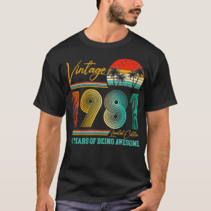 40e verjaardag Mannen Vintage 1981 Retro T-shirt
