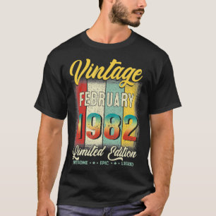 40e verjaardag Mannen Vintage februari 1982 40 jaa T-shirt