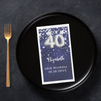 40e verjaardag marineblauwe zilveren sterren