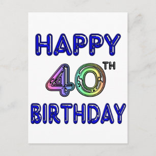 40e verjaardag met Ballon Font Briefkaart