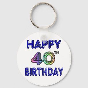 40e verjaardag met Ballon Font Sleutelhanger