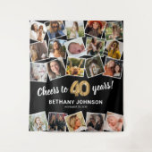 40e verjaardag Multi foto achtergrond Wandkleed (Voorkant)
