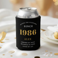 40e Verjaardag Naam 1986 Zwart Goud Elegant Chic