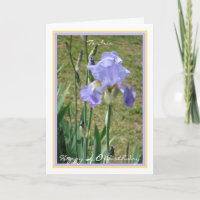 40e Verjaardag Naam Bloem Iris Elegante Gouden Lij