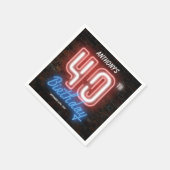 40e verjaardag Neon Sign Funny 80s Retro Aangepast Servet (Hoek)