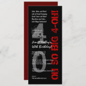 40e verjaardag Oh zo groot 4 Oh rood zwart metaal Kaart (Voorkant / Achterkant)