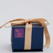 40e verjaardag paars goud hallo 40 naamscript vierkante sticker