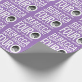 40e Verjaardag paarse aangepaste de vier O foto Cadeaupapier (Hoek)