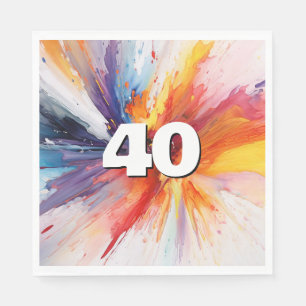 40e verjaardag Paint Blast Servet