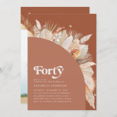 40e verjaardag pampas gracotta moderne boog (Voorkant / Achterkant)