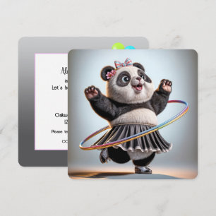 40e verjaardag Panda Beer met Hula Hoop Kaart