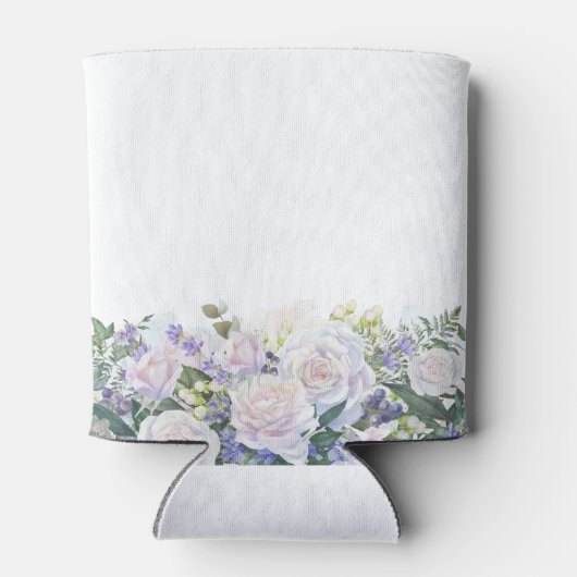 40e Verjaardag Party Blauw Wit Bloemen Custom Blikjeskoeler (Achterkant)