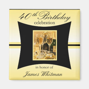 40e verjaardag Party Favor/Souvenier Magnet Magneet