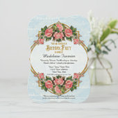 40e Verjaardag Party Gold Glitter  Rozen Kaart (Staand voorkant)