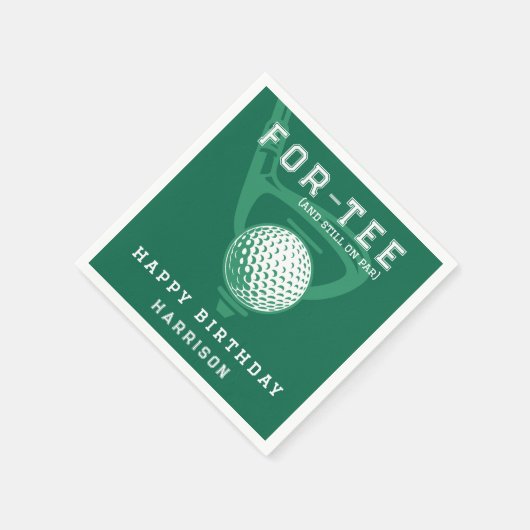 40e Verjaardag Party Golf Thema Modern Groen Serve Servet (Hoek)