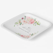 40e Verjaardag Party Roze Bloemen Custom Papieren Bordje (Gebogen)