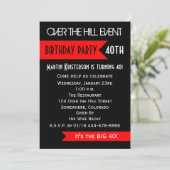 40e verjaardag Party uitnodiging Over de heuvel (Staand voorkant)