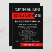 40e verjaardag Party uitnodiging Over de heuvel (Voorkant / Achterkant)