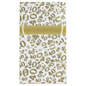 40e verjaardag Pattern Gold/White 40 Klein Cadeauzakje (Achterkant)