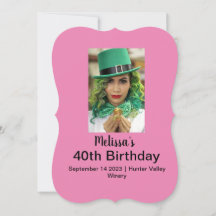 40e verjaardag Persoonlijke foto roze