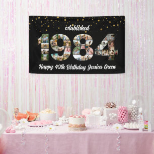 40e verjaardag Photo Collage opgericht 1984 Spandoek