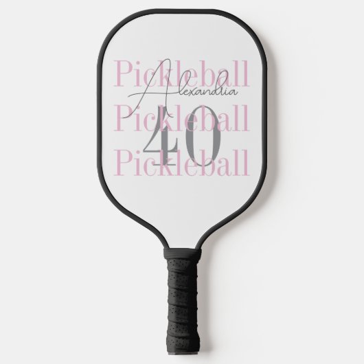 40e verjaardag Pickleball Pink Party Favoriet Pickleball Paddle (Voorkant)