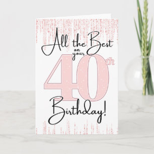 40e verjaardag Pretty in Pink kaart