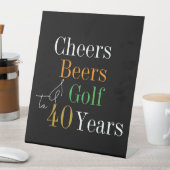 40e verjaardag Proost Beers Golf Zwart Goud Party Reclamebord Met Voetstuk (Insitu)