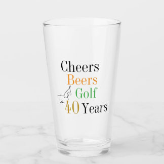 40e verjaardag Proost en Beers Golf Zwart en Goud Glas