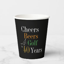 40e verjaardag Proost en Beers Golf Zwart en Goud