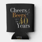 40e verjaardag Proost en bieren Zwart Goud Party Blikjeskoeler (Achterkant)