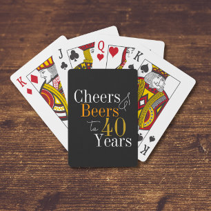 40e verjaardag Proost en biertjes Black Gold Party Pokerkaarten