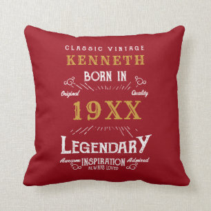 40e verjaardag  Red Gold Add Name Year Kussen
