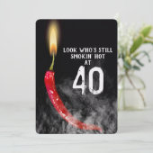 40e verjaardag Red Hot Pepper Candle Kaart (Staand voorkant)