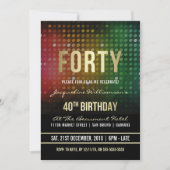 40e verjaardag | Retro Disco-lampjes Kaart (Voorkant)