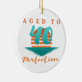 40e verjaardag Retro Keramisch Ornament (Rechts)