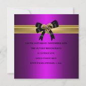 40e verjaardag Rich Royal Black Paarse Magenta Kaart (Achterkant)