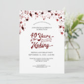 40e verjaardag Robijnrode sterren 40 JAAR Kaart (Staand voorkant)