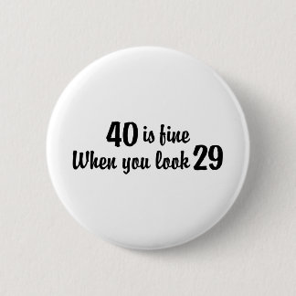 40e verjaardag ronde button 5,7 cm