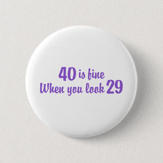 40e verjaardag ronde button 5,7 cm